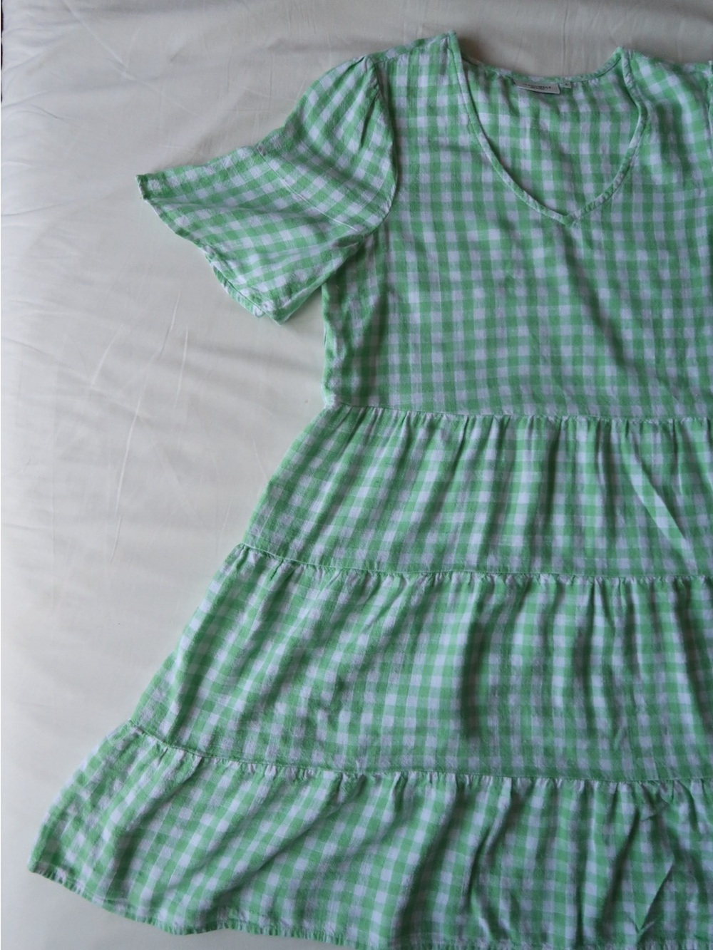 Green Gingham A-line Dress